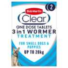 Bob Martin 3in1 Dewormer Tablets for dogs 2 per pack