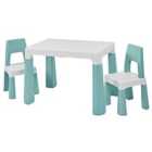 Liberty House Toys Kids White/Green Height Adj Table/Chairs