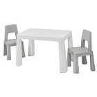 Liberty House Toys Kids White and Grey Height Adjustable Table and Chairs