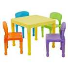 Liberty House Toys Children's Multi-coloured Plastic Table and Chairs Set