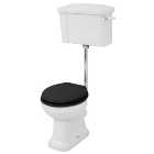 Wickes Oxford Traditional Low Level Toilet Pan, Cistern & Black Soft Close Seat
