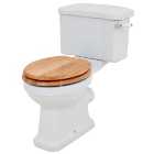 Wickes Oxford Traditional Close Coupled Toilet Pan, Cistern & Oak Soft Close Seat
