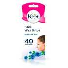 Veet Wax Strips Face for Sensitive Skin, Wax Strips 40 per pack