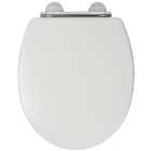 Croydex Lugano Flexi-Fix Wooden Soft Close Toilet Seat - White