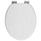 Wickes Tongue & Groove Wood Effect Soft Close Toilet Seat - White