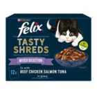 Felix Tasty Shreds Mixed Selection in Gravy Wet Cat Food 12 x 80g