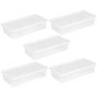 Crystal Clear Under Bed Storage Box w/ Lid 42L - Set of 5