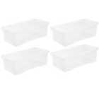 Crystal Clear Storage Box with Lid 62L - Set of 4
