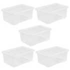 Crystal Clear Storage Box with Lid 45L - Set of 5