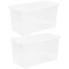Crystal Clear Storage Box with Lid 110L - Set of 2