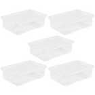 Crystal Clear Under Bed Storage Box with Lid 32L - Set of 5