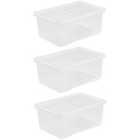 Crystal Clear Storage Box with Lid 45L - Set of 3