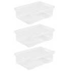Crystal Clear Under Bed Storage Box with Lid 32L - Set of 3