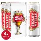 Stella Artois Premium Lager Beer Cans 4 x 568ml