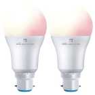 4lite WiZ Connected LED SMART B22 Light Bulbs - White & Colour - Pack of 2