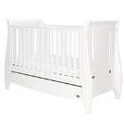 Tutti Bambini Lucas Sleigh 3-in-1 Cot Bed with Drawer - White