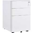 Zennor Elio Lockable 3 Draw Curved Filing Cabinet - White