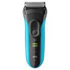 Braun BRA3040S Series 3 ProSkin Wet and Dry Electric Foil Shaver - Black and Blue