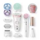 Braun BRASES9985 Silk-epil Beauty Set 9, Deluxe 7-in-1 Hair Removal Set - White and Pink
