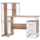 Zennor Decorah Workstation Desk with Drawers & Shelves - Oak/White