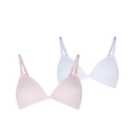 Girls 2 Pack Pale Pink and White Non Wired Bras