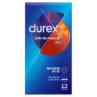 Durex Originals XL Condoms Extra Silicone Lube Wide Fit 12 per pack