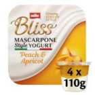 Muller Bliss Mascarpone Style Peach & Apricot Yogurts 4 x 110g