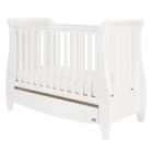 Tutti Bambini Katie Mini Sleigh Cot Bed with Drawer - White