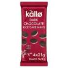 Kallo Belgian Dark Chocolate Rice Cake Minis 4 Snack Packs 84g