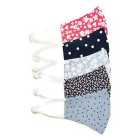 M&S Adult Reusable Covid Face Coverings Flower / Polka Dot 5 per pack