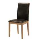 Heartlands Furniture Set Of 2 Healey Solid Rubberwood Chairs With Faux Leather Seats- Brown