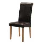 Heartlands Furniture Set Of 2 Marley Solid Rubberwood Chairs With Faux Leather Seats - Brown