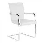 Heartlands Furniture Set Of 2 Una Faux Leather Arm Chairs - Chrome/White