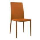 Heartlands Furniture Set Of 4 Chatham Fabric Chairs Metal Legs - Orange