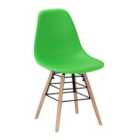Heartlands Furniture Set Of 4 Lilly Plastic Chairs with Solid Beech Legs - Green
