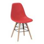 Heartlands Furniture Set Of 4 Lilly Plastic Chairs with Solid Beech Legs - Red