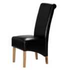 Heartlands Furniture Set Of 2 Trafalgar Rubberwood Leg Chairs With Faux Leather Seats - Black