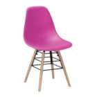 Heartlands Furniture Set Of 4 Lilly Plastic Chairs with Solid Beech Legs - Pink