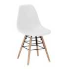 Heartlands Furniture Set Of 4 Lilly Plastic Chairs with Solid Beech Legs - White