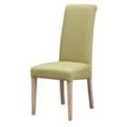 Heartlands Furniture Set Of 2 Hanbury Fabric Solid Rubberwood Chairs - Olive