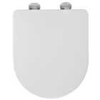 Croydex Eyre Flexi-Fix D Shaped Soft Close Toilet Seat - White