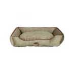 Charles Bentley Pet Bed - Taupe With Pink Trim