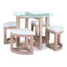 Heartlands Furniture Quarry Dining Set with Glass Top and 4 Chairs