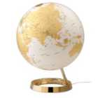Atmosphere 30cm Light & Colour Metal Illuminated Globe - Gold