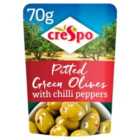 Crespo Pitted Green Olives with Chilli 70g
