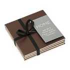 Reversible Brown and Cream Faux Leather Coasters - Set of 4