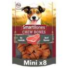 SmartBones 8 Mini Beef Rawhide Free Bones Dog Treats 128g