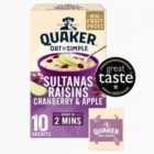 Quaker Oat So Simple Sultanas & Raisins Fruit Porridge Sachets Cereal 10 per pack