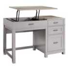 Solstice Janus Lift Top Desk - Grey/Weathered Oak