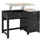 Solstice Janus Lift Top Desk - Black/Weathered Oak